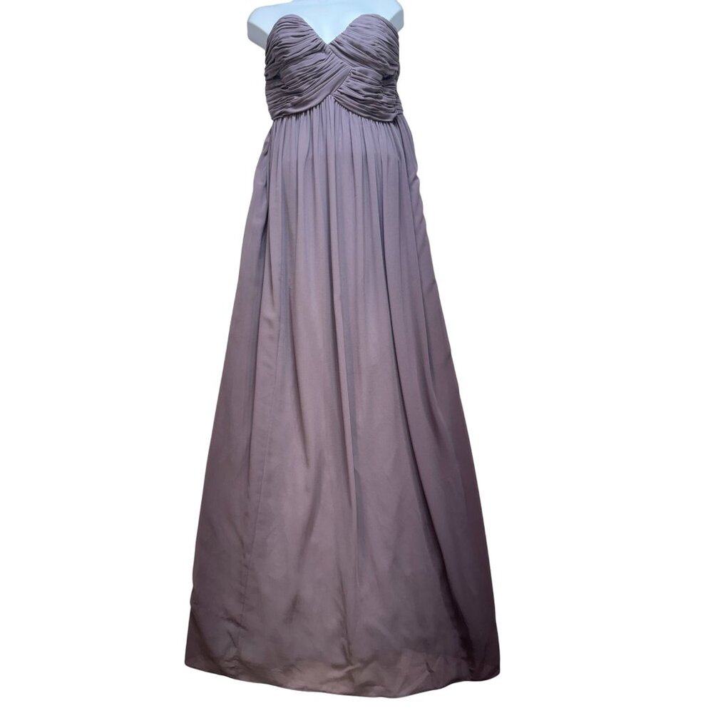 Donna Morgan Women's Strapless Chiffon Dress Size 10 Purple Mauve Sleeveless
